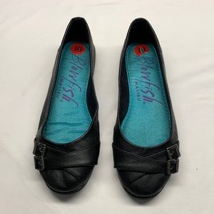 Blowfish Malibu Slip on Ballet Flats Size 10 Buckle Detail Black